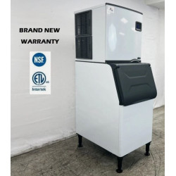 Nueva máquina comercial de hielo, capacidad de 350 libras, certificaciones NSF y ETL.