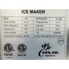 Nueva máquina comercial de hielo, capacidad de 350 libras, certificaciones NSF y ETL.